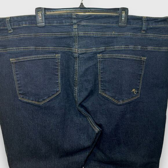 ModCloth Button Fly High Rise Slim Fit Jeans Size 28 Dark Wash Plus Size Ankle - Picture 4 of 8